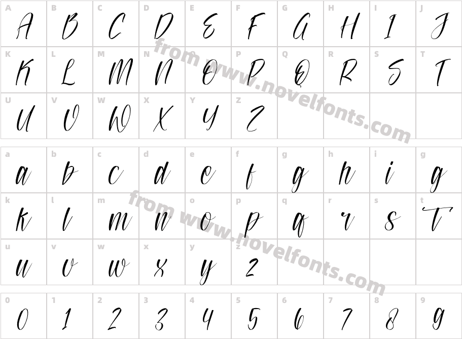 Safferty ItalicCharacter Map
