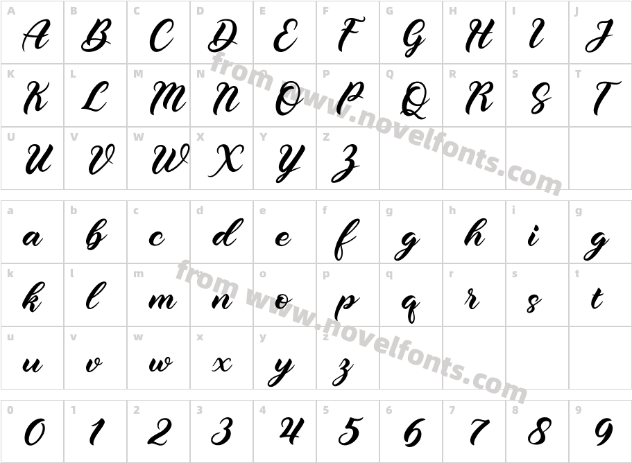 Safiya ScriptCharacter Map
