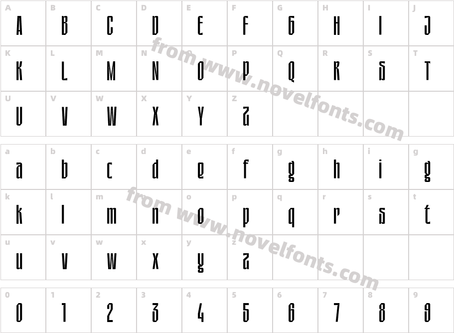 Sagner MediumCharacter Map