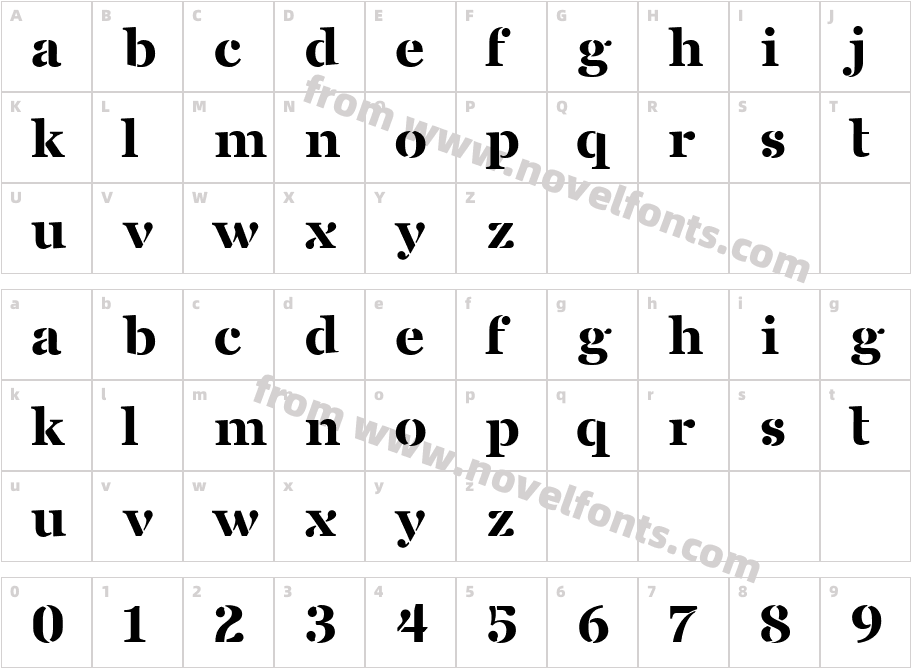 Saint George Lowercase StencilCharacter Map