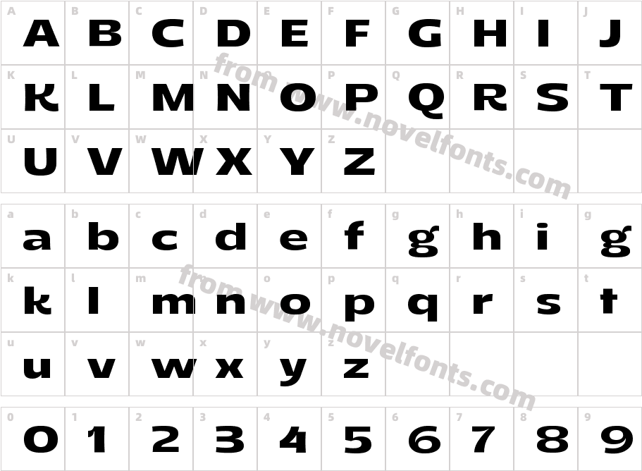 Saint Regus Semibold ExpandedCharacter Map