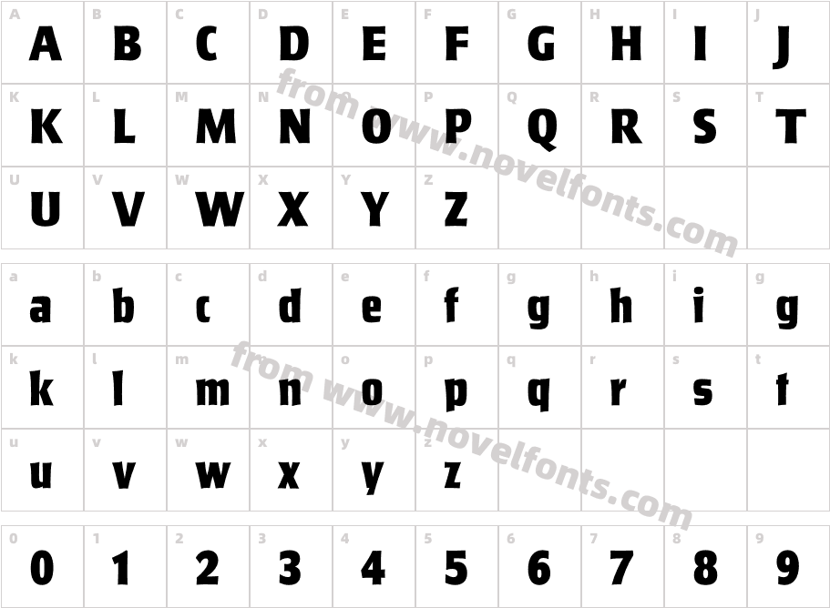 Salden Black CondensedCharacter Map