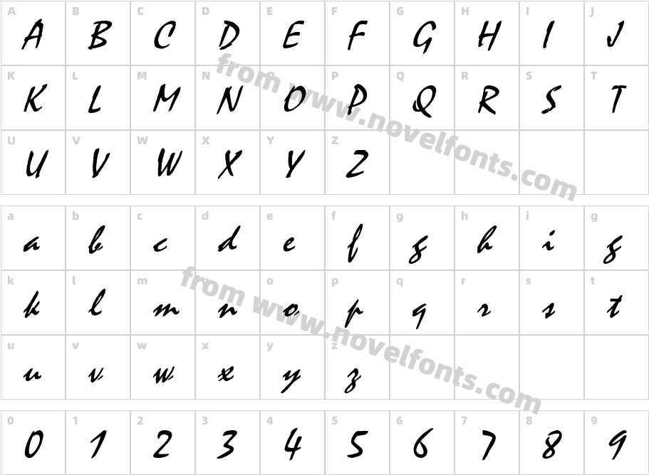 Mystic ItalicCharacter Map