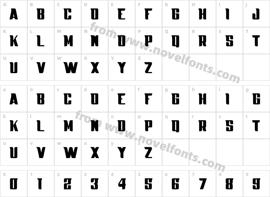 Samaaza RegularCharacter Map