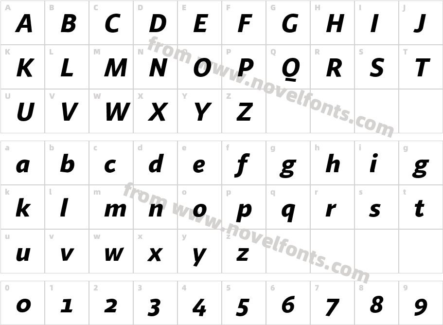 Sana Sans Black ItalicCharacter Map