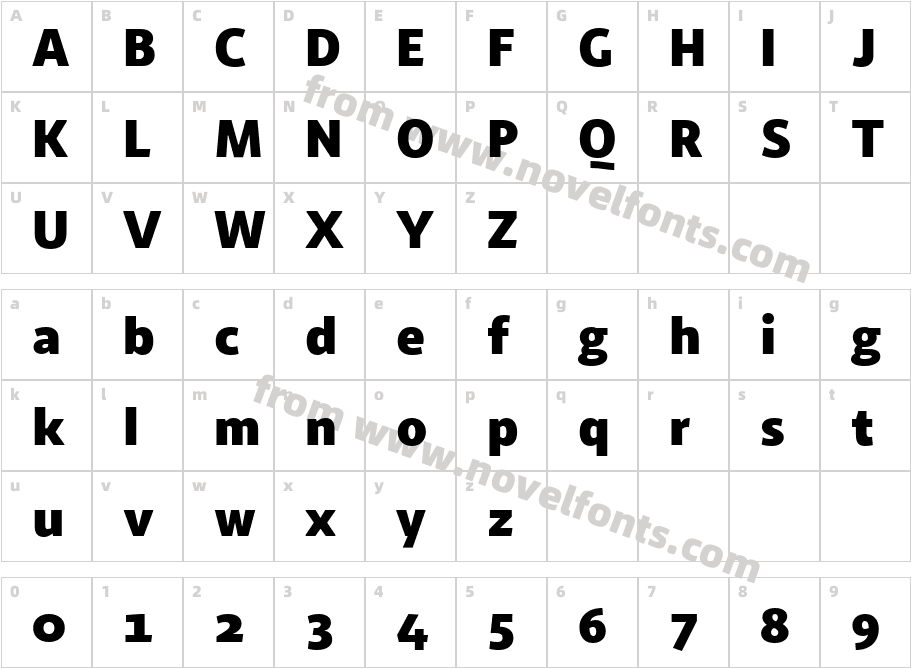 Sana Sans HeavyCharacter Map