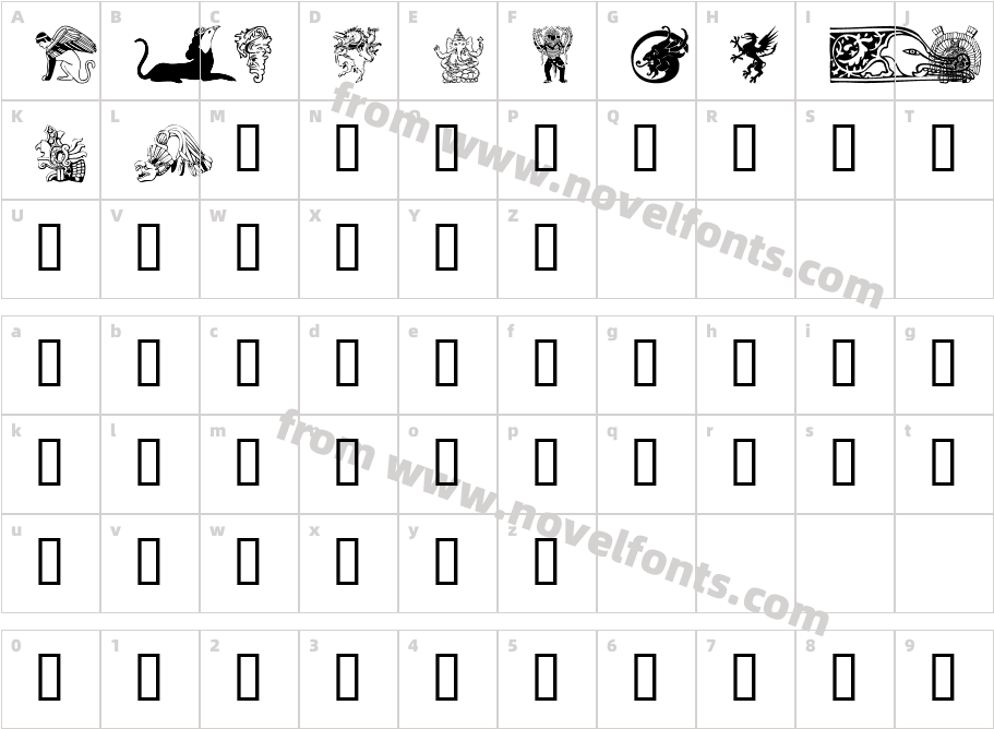 Mythology 1Character Map