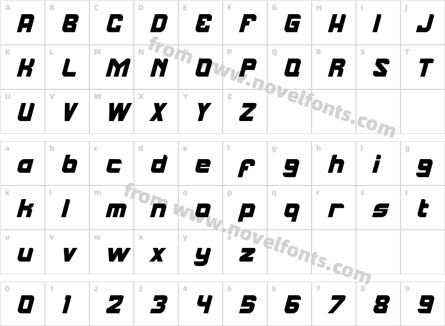 Sandayz Bold ItalicCharacter Map