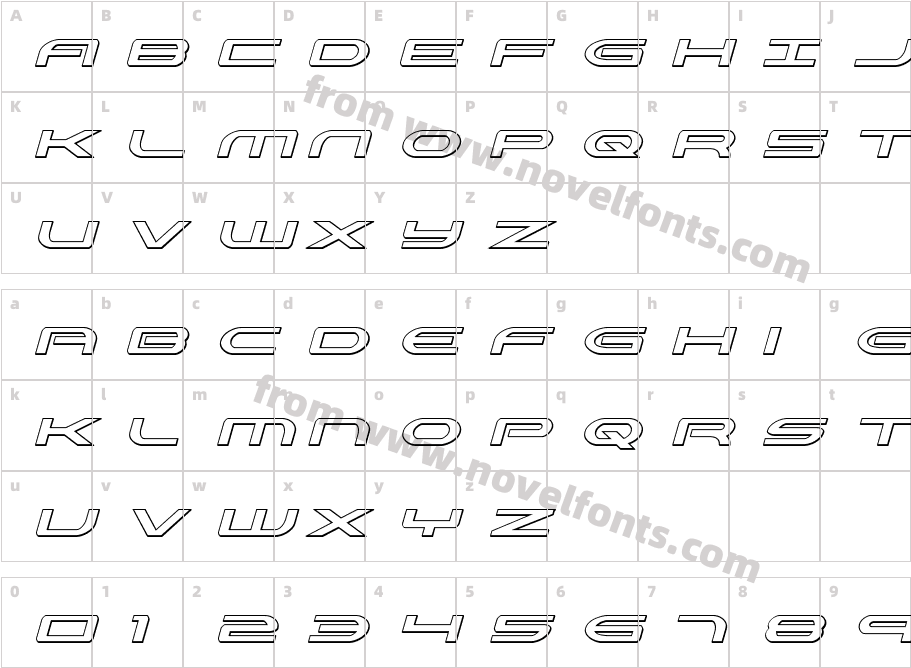 Antietam Outline ItalicCharacter Map