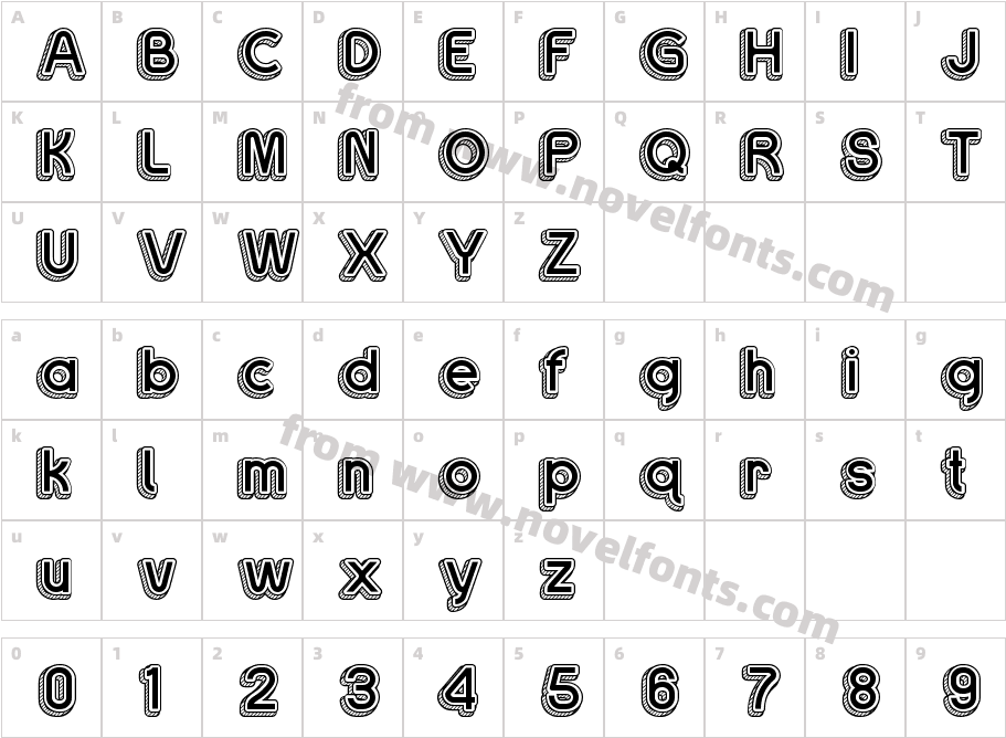 Sans One Vintage RegularCharacter Map