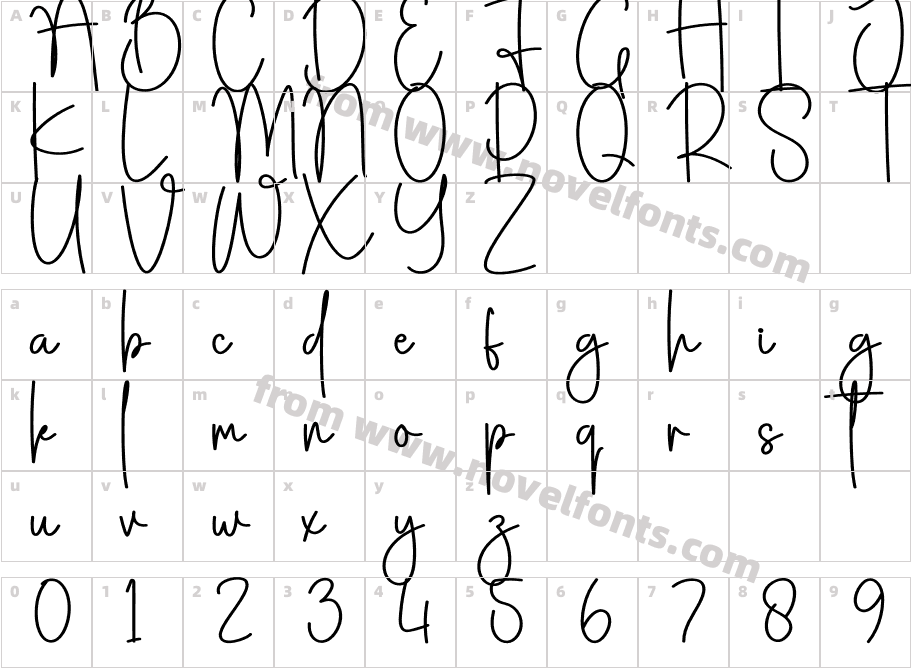 Santa Signature RegularCharacter Map