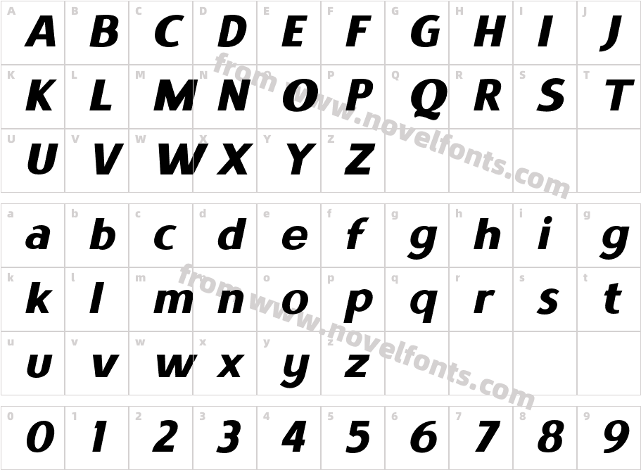 Satrio Black ItalicCharacter Map