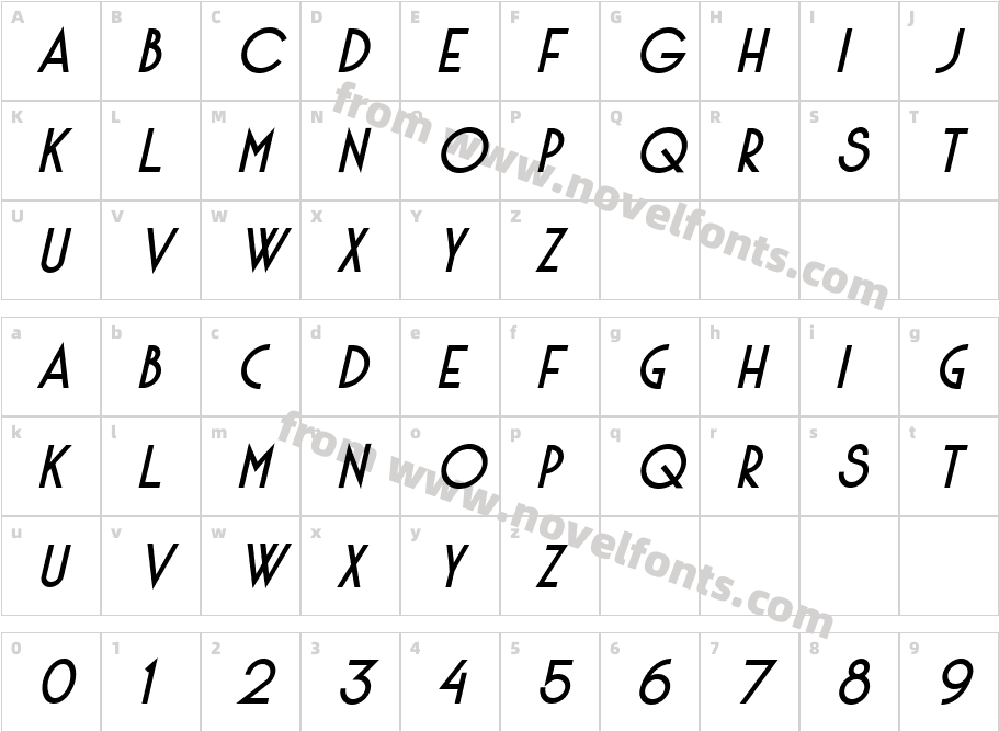 Sauvage Bold ItalicCharacter Map
