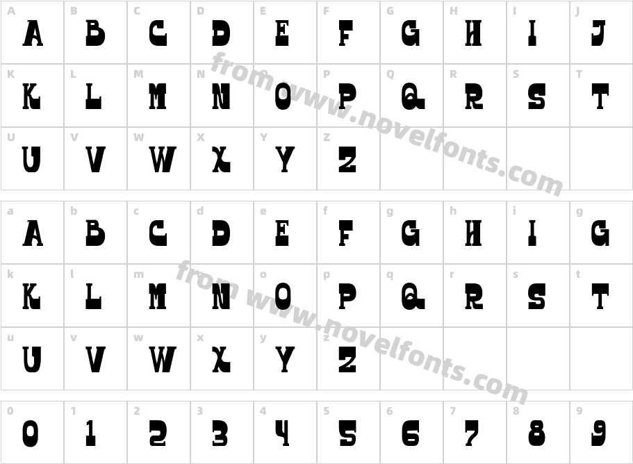 Scalter Serif CondensedCharacter Map