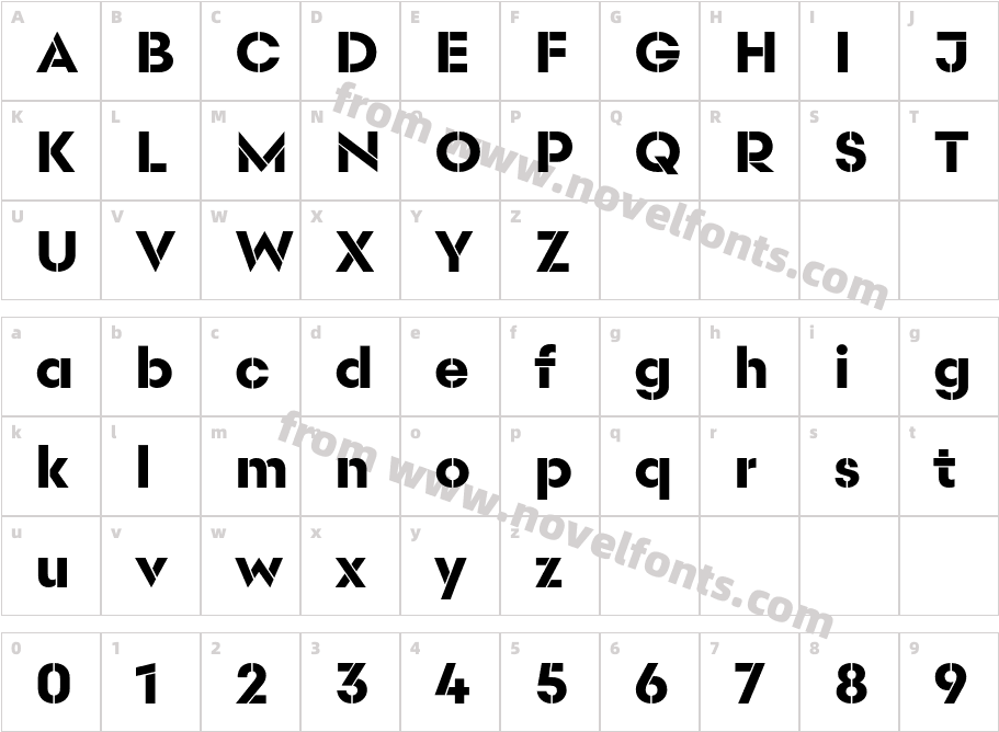 Scandia StencilCharacter Map