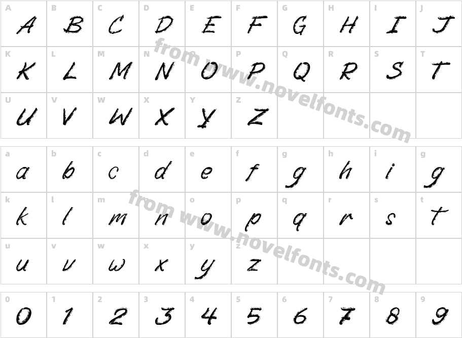 Scaratick Free Personal Use ScriptCharacter Map