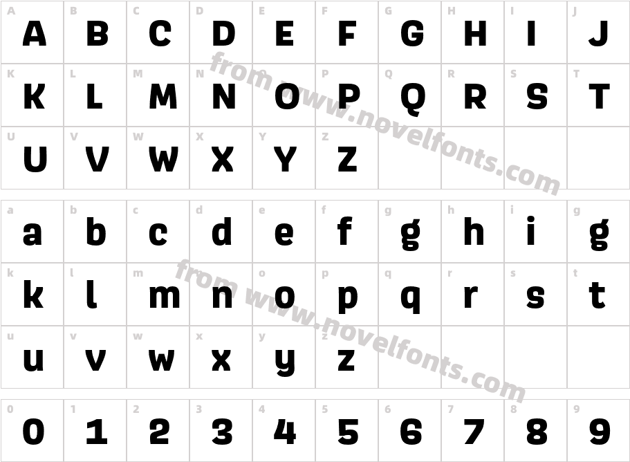 Scarlet Extra BoldCharacter Map
