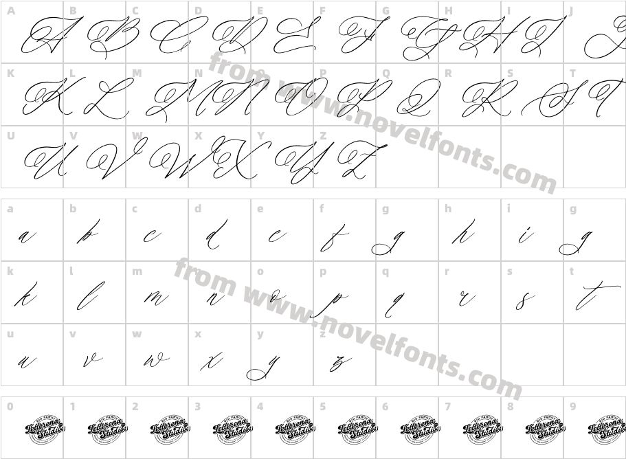 Scarletta Boutique DEMO VERSION ItalicCharacter Map