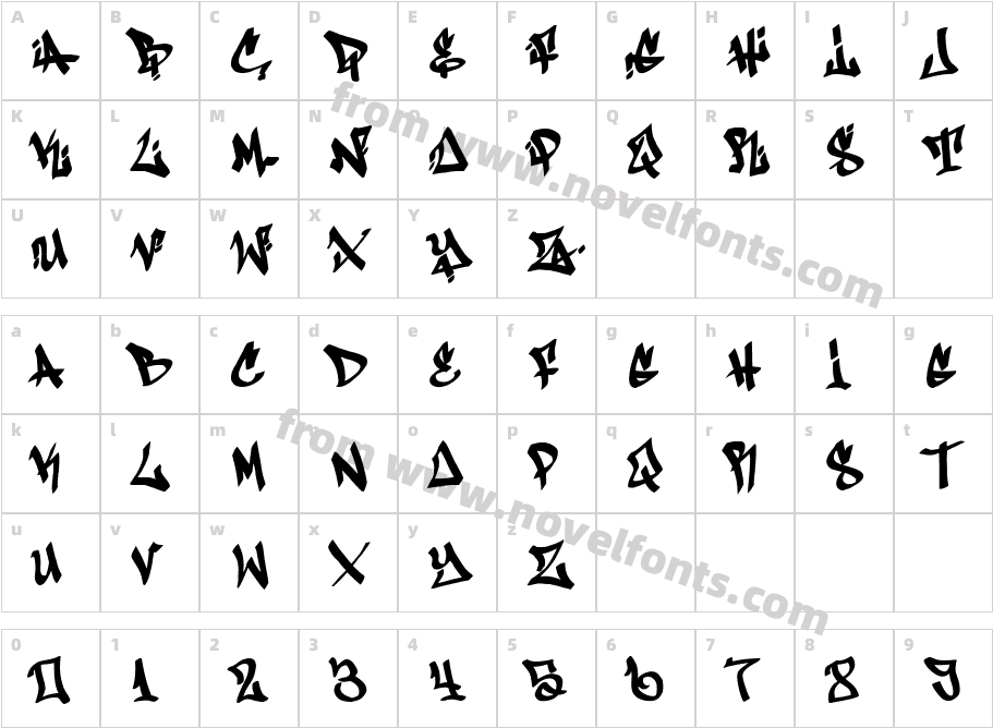 AntifontCharacter Map