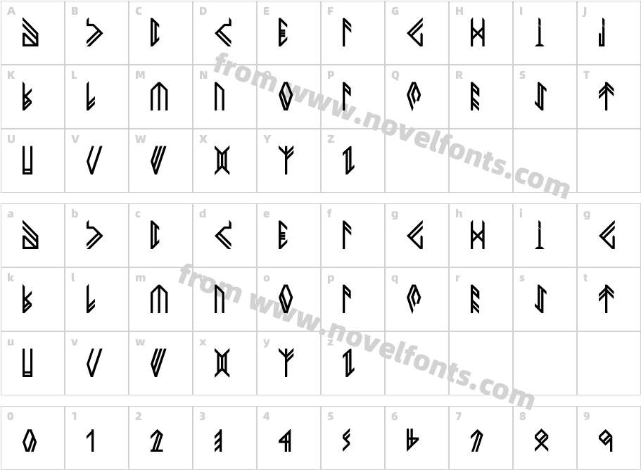 NEWHORKBoldCharacter Map