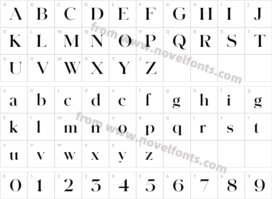 Schnyder WideL BoldCharacter Map