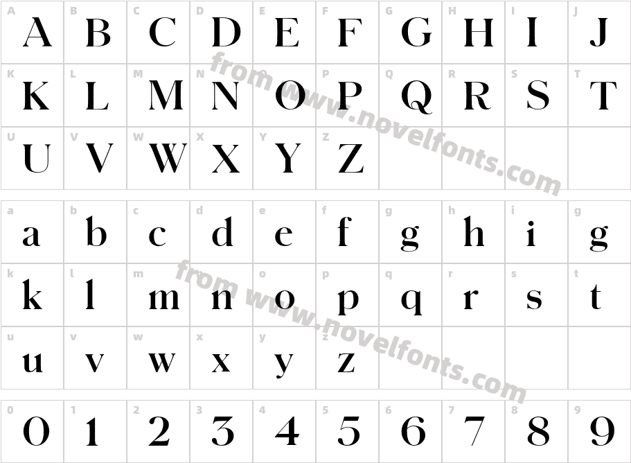 Schnyder WideS BoldCharacter Map