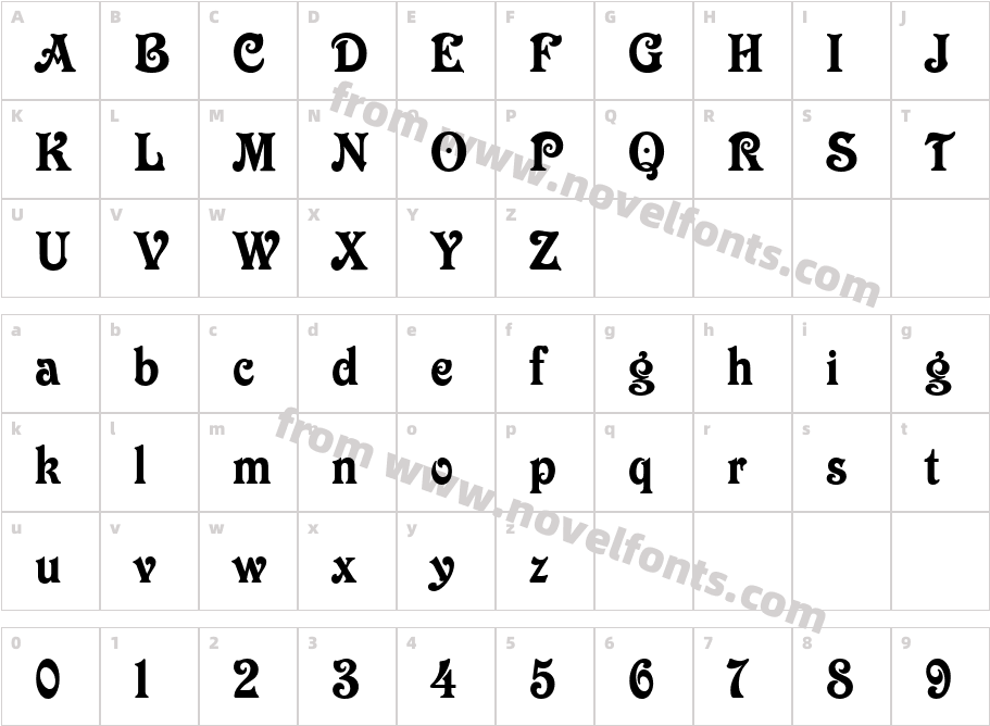 NK123Character Map