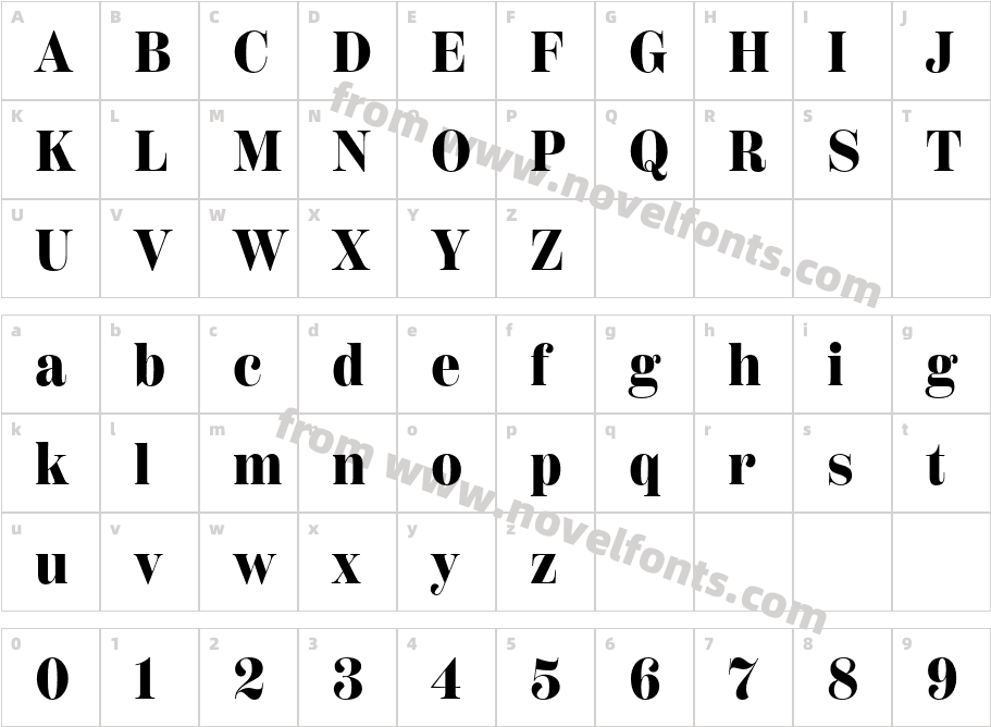 Scotch Deck Condensed Extra BoldCharacter Map