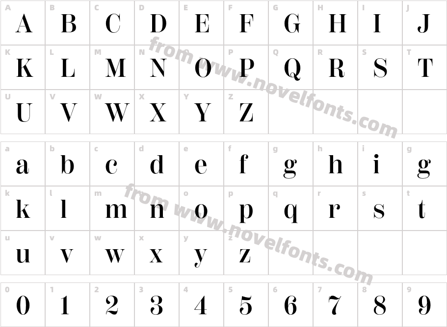 Scotch Display Condensed SemiboldCharacter Map