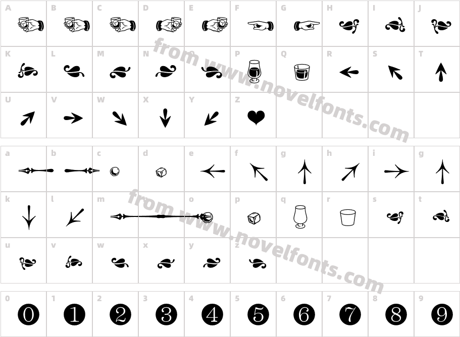 Scotch Text Cond DingbatsCharacter Map