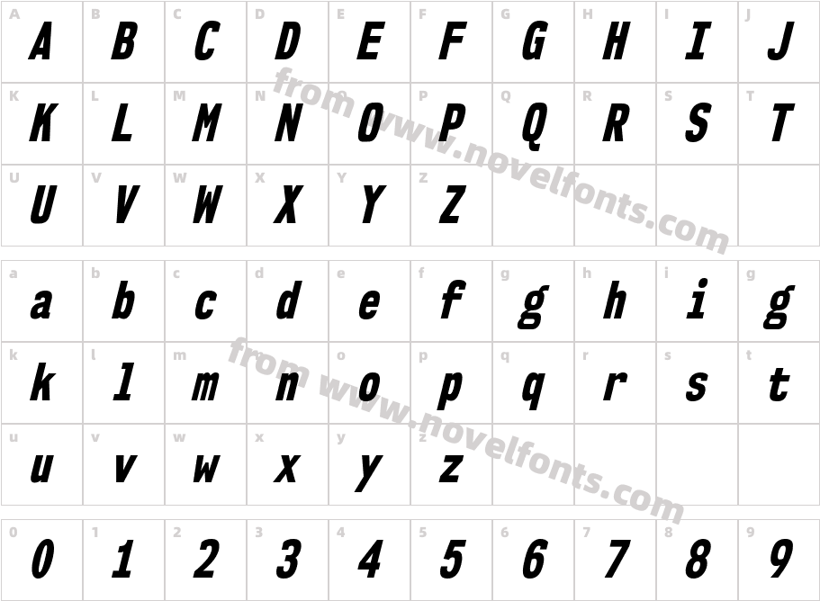 NK57 Monospace Cd Eb ItalicCharacter Map