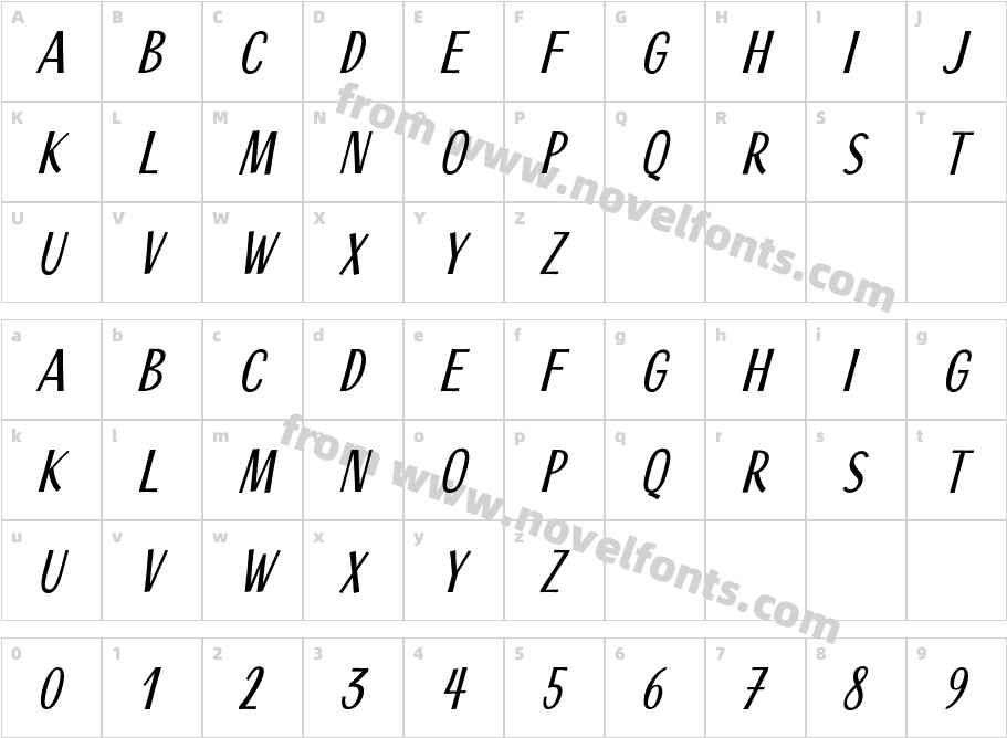 Scrapbooker Sans Italic RegularCharacter Map