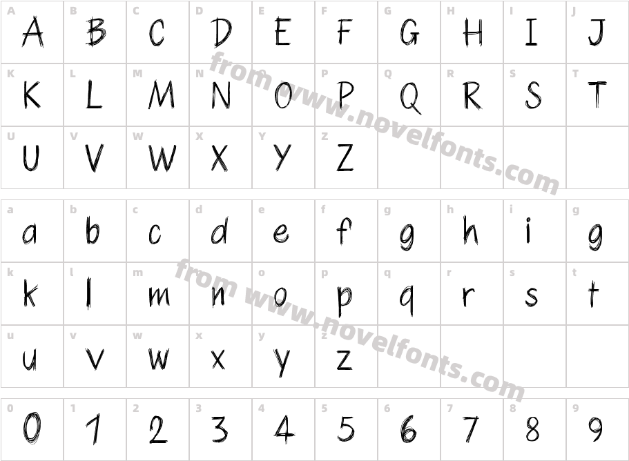 Scribblelinefont RegularCharacter Map