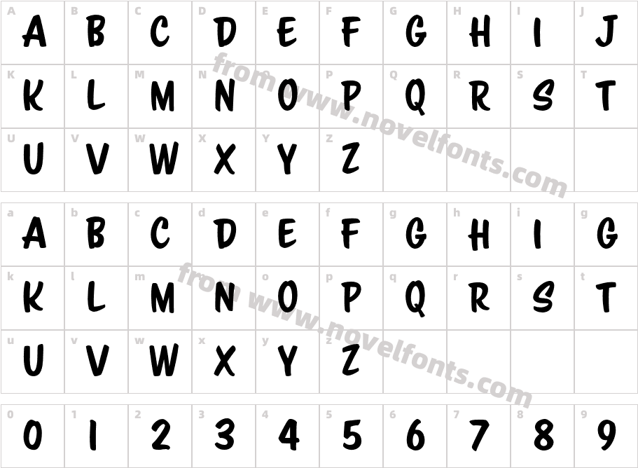 Scriptorama MarkdownJF RegularCharacter Map