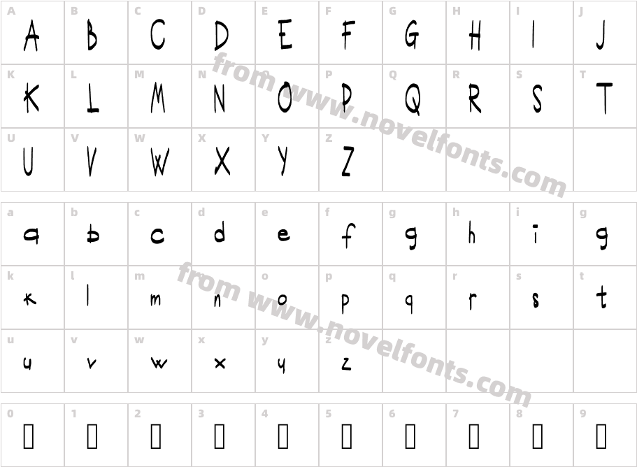Scrittura Ravvicinata RegularCharacter Map