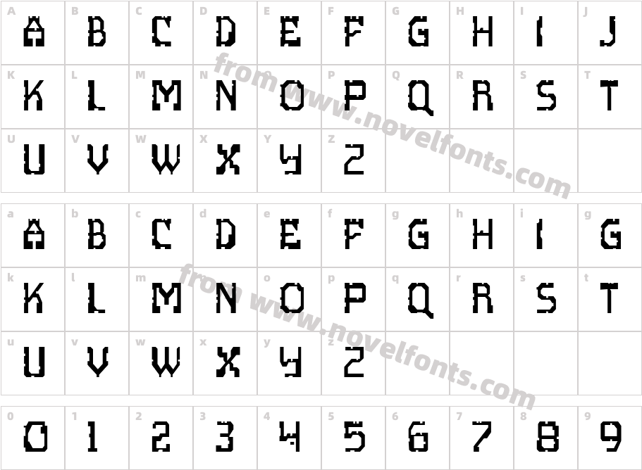 ScritzyX RegularCharacter Map