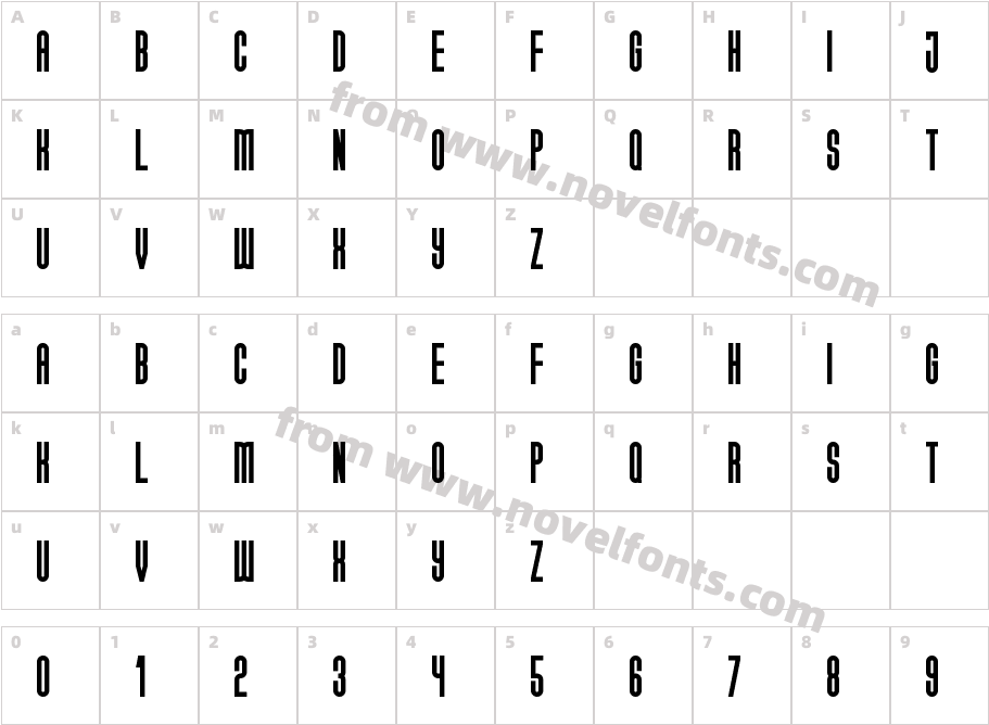 Scudy BoldCharacter Map