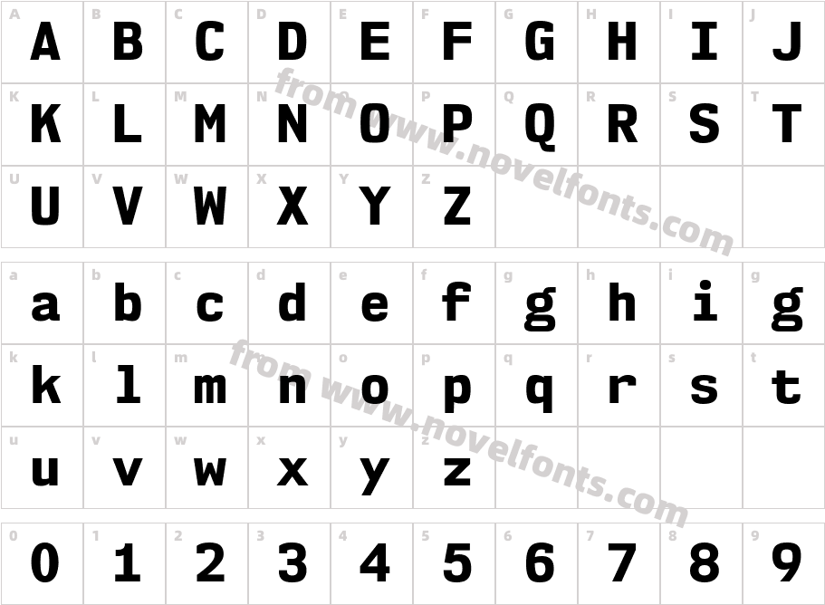 NK57MonospaceEb-RegularCharacter Map