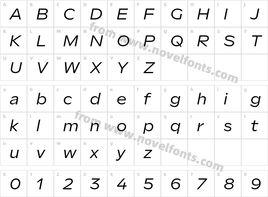 Sculpin Regular ItalicCharacter Map