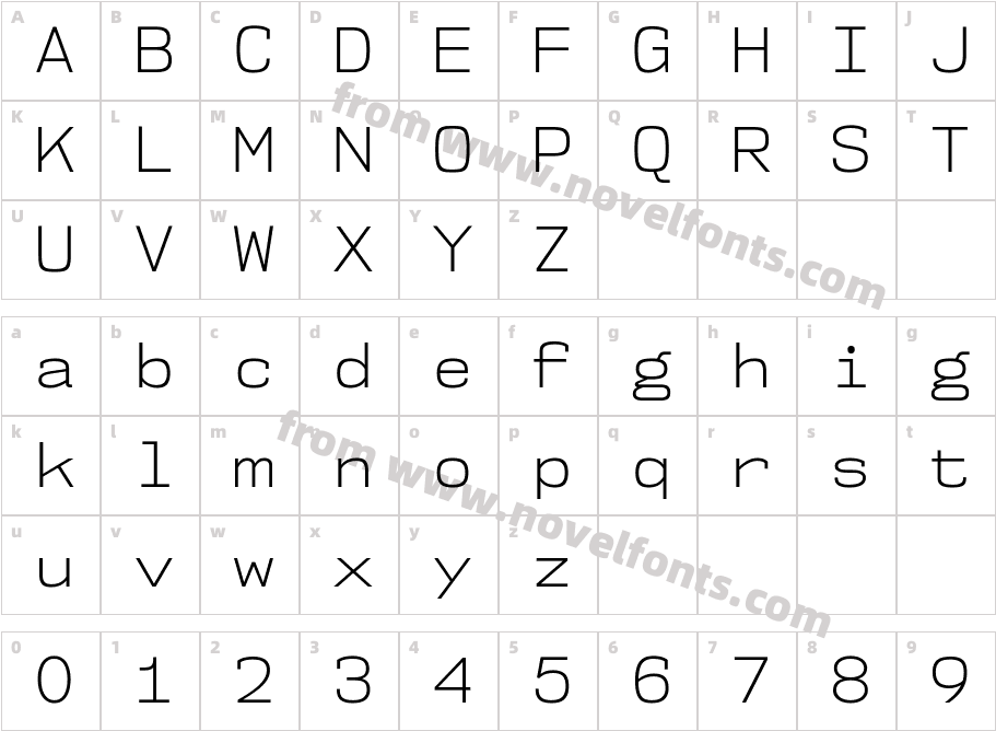 NK57 Monospace Lt RegularCharacter Map