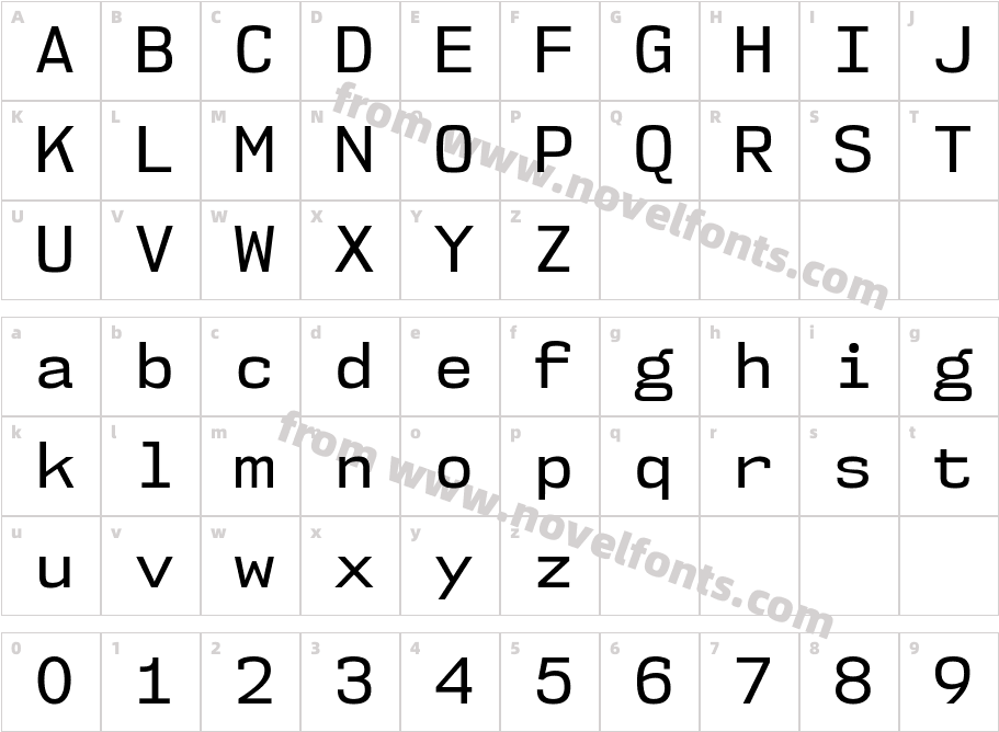 NK57 Monospace Rg RegularCharacter Map