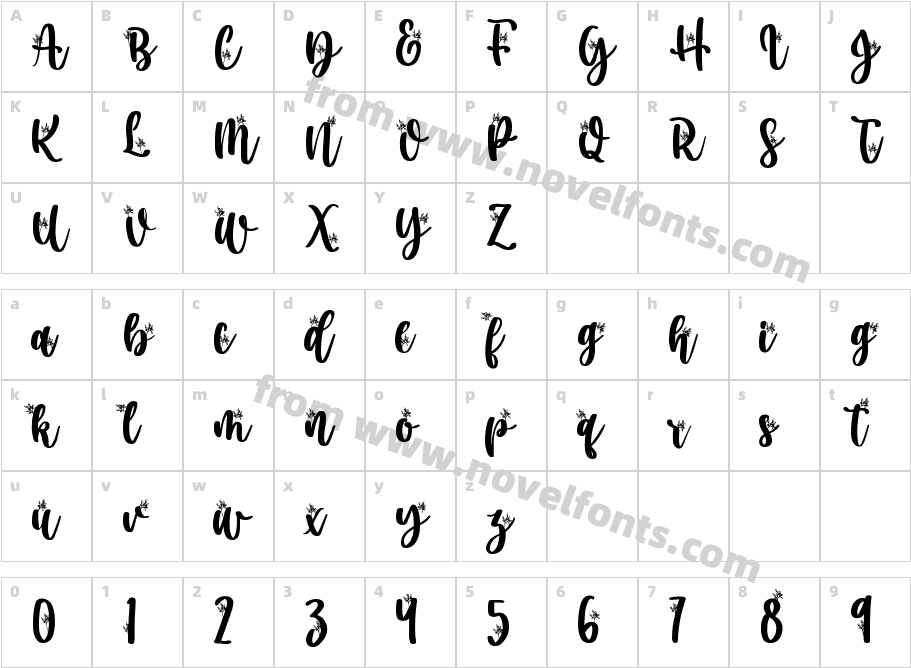 Secret NatureCharacter Map