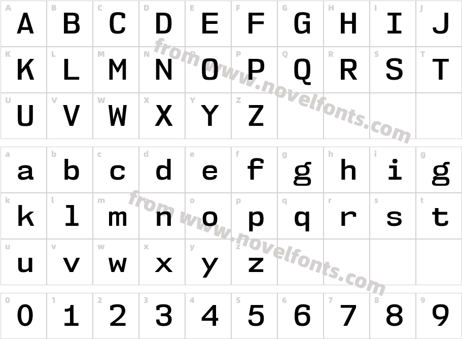 NK57 Monospace Sb RegularCharacter Map