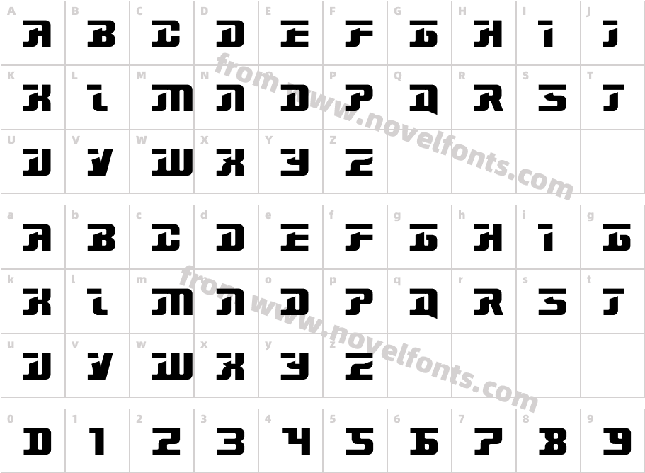 Sefeka RegularCharacter Map