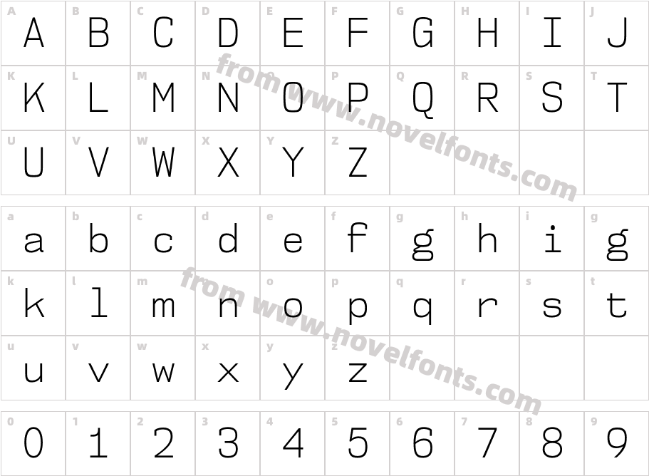 NK57 Monospace Sc Lt RegularCharacter Map