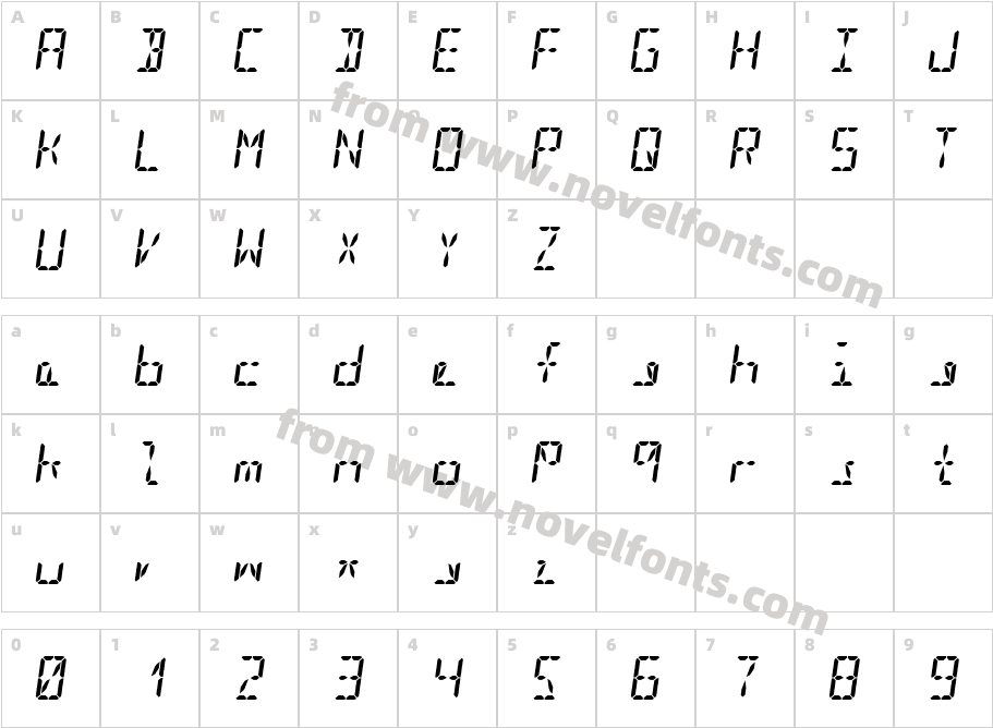 Segment16B Bold ItalicCharacter Map