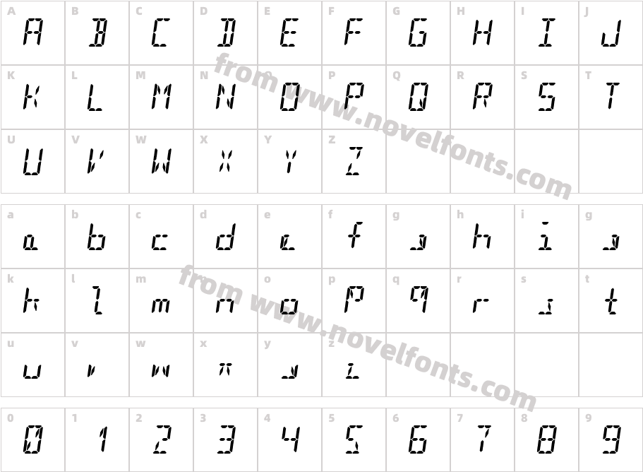 Segment16C Bold ItalicCharacter Map