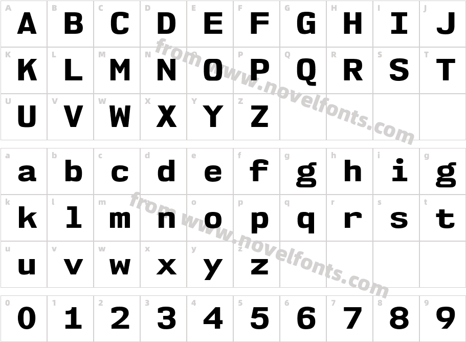 NK57 Monospace Se Eb RegularCharacter Map