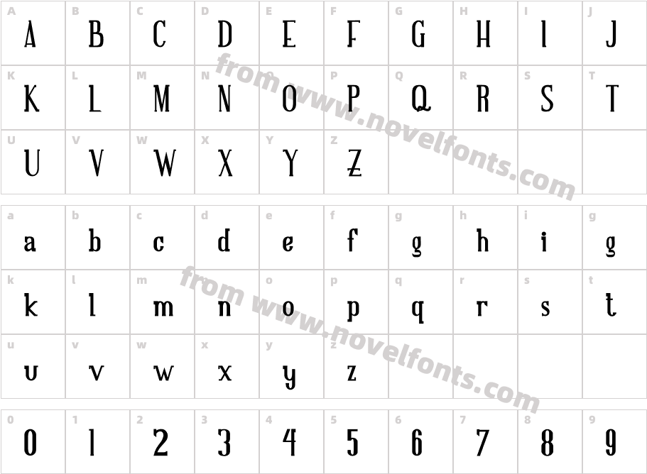 NORTH MOUNTCharacter Map