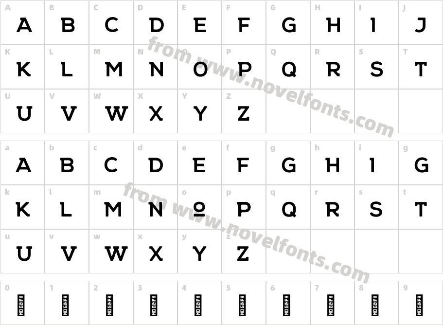 NORTHWEST BoldCharacter Map